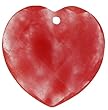 Cherry Quartz 33mm Faceted Heart Pendant with 2mm Hole - Set of 3