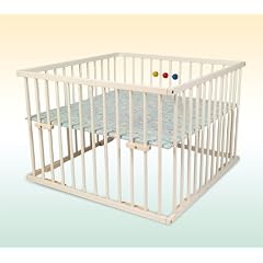 Kidsmax Laufgitter Laufstall David 100x100 wei� lackiert inkl. Spielkugeln, Polsterboden, Schlupfsprossen, H�henverstellung und Rollen