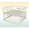 Kidsmax Laufgitter Laufstall David 100x100 wei� lackiert inkl. Spielkugeln, Polsterboden, Schlupfsprossen, H�henverstellung und Rollen