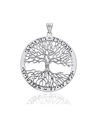 Wiccan Twisted Tree of Life Amulet Sterling Silver Pendant