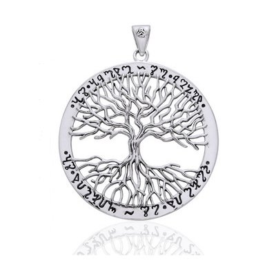 Wiccan Twisted Tree of Life Amulet Sterling Silver Pendant