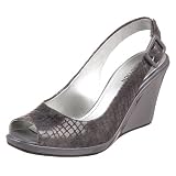 Kenneth Cole REACTION Women's Liberty Knock Slingback Wedge,Steel,7.5 M