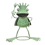 ガーデンオーナメント ブリキ製カエルオーナメント キング