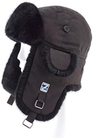 Cozy Z Winter Taslon Faux Fur Aviator Hat Size M/L Color Black/Black