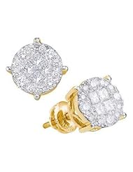 1 cttw 14k Yellow Gold Diamond Long Drop Earrings (Real Diamonds: 1 cttw)