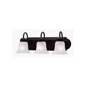 Livex Lighting 1073P-07 Vanity Light with White Alabaster Glass in Bronze