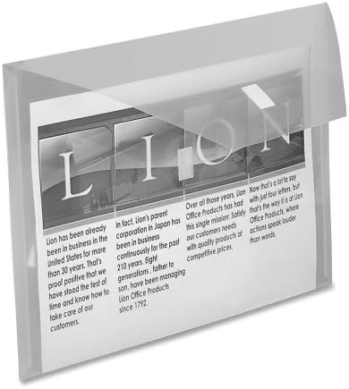 Wholesale CASE of 25 - Lion Weatherproof Poly Envelopes-Poly Envelope, w/ Front Pocket, 12-1/2"x9-3/4", Clear