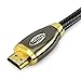 FARSTRIDER® 6 Feet (1.8 Meters) HDMI v2.0/1.4a HDMI Cable Ultra High Speed, Support 3D 2160P, HD 4k, Ultra HD, PS4 SKY, Ethernet Function, Audio Return Channel,Ultra-high Speed Lossless Audio and Video Transmission, Zinc Metal Alloy Shielding Shell, 24K Gold Connector, Durable PVC Jacket and Nylon Mesh Braid, Type Male A to Type Male A, Gun Black/Yellow - Latest Specification