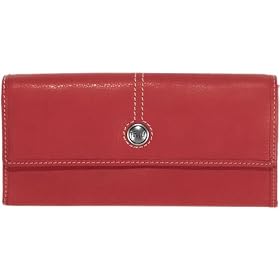 Fossil Wallet - Weekender Flap Checkbook (Color: Red)