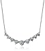 Platinum-Plated Sterling Silver and Swarovski Zirconia Graduated Pendant Necklace