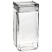 Anchor Hocking 85589R 2 Quart Stackable Square Clear Glass Storage Jar (Case of 4)