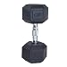 Cap Barbell Rubber Coated Hex Dumbbell with Contoured Chrome Handle (40-Pound)