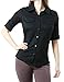 Fandsway Womens Office to Casual Button Down Shirt with Roll-up Sleeve