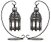 Set of 2 Black Moroccan Tabletop Candle Holder Lantern Lamps