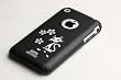 Apple iPhone 1G Soft Polycarbonate Slim fit Case - Black with Cat Tattoo (Cozip Brand) Made in Korea