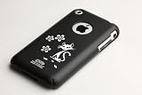 Apple iPhone Soft Polycarbonate Slim fit Case - Black with Cat Tattoo (Cozip Brand) Made in Korea