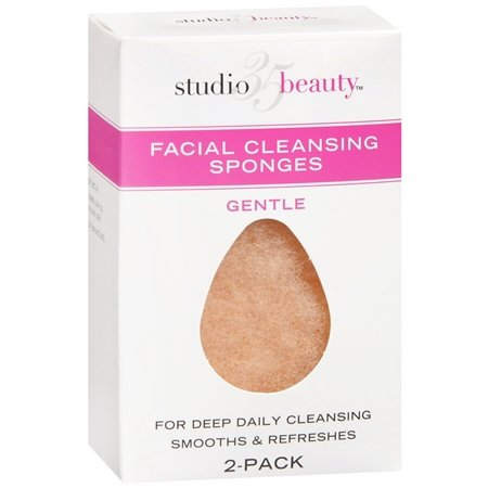 Studio 35 Facial Cleansing Sponges Gentle for Deep Daily Cleansing Smooths & Refreshes 1 Box of 2 Sponges