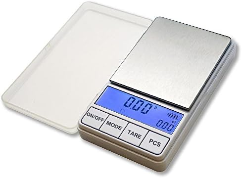 PROINTxp® Superior Quality Digital Pocket Scale PMDT Series, Big Bright Blue LCD Display Dual Units Display, Counting Functions Easy to Take (White, 500 by 0.1 G)