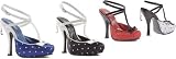Penthouse Shoes Women's PH423-MINNIE 4.5 T-Strap Satin Mule Pump w/ 3/4 Concealed Platform