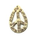 Southwest Patterns Carving on Genuine Bone Pendant with Sliding Leather Choker