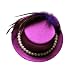 Purple Satin Mini Cocktail Top Hat W/Faux Pearls image 4