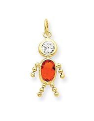 14k Yellow Gold November Boy Gemstone Charm. Metal Wt- 0.25g