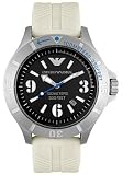 Men's Black Grid Dial White Rubber