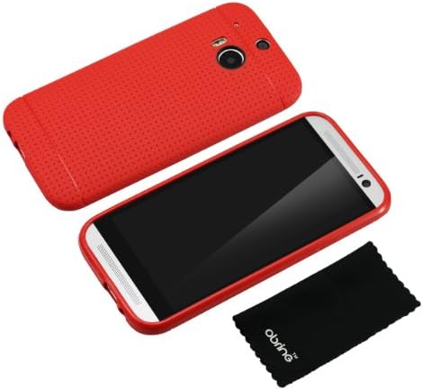 HTC One M8 case, Obring® Dot View Lightweight Protective Snap-on Case for HTC One M8 (Red)