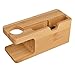 Apple Watch Stand, Qcute [Charging Dock] Bamboo Wood Charge Station /Cradle for Apple Watch & iPhone - Fits iPhone Models: SE/ 5S / 6 / 6 plus/6s and both 42mm & 38mm sizes of 2015 Watch Models (Bamboo Wood)