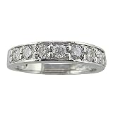 1ct tw Round Diamond Anniversary Ring in 10K White Gold, Available Ring Sizes 5 - 9