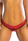 Cover Up Crotchless Thong (RED,OS)