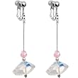 Handcrafted White Opal Galactic Austrian Crystal Clip On Earrings MADE WITH SWAROVSKI ELEMENTS