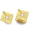 14K Gold Men's Shining X and Diamond Cufflinks