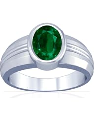 Platinum Oval Cut Emerald Solitaire Ring