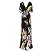 Maggie Tang Pretty Print V Neck Cap Sleeve Waist Long/Maxi Casual Club Dress