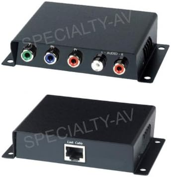 HD Component Video Analog Stereo RCA Balun Extender over single Cat5e/6, includes Sender &amp; Receiver