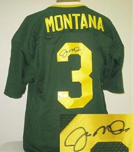 Joe Montana Signed Notre Dame Fighting Irish green custom Jersey