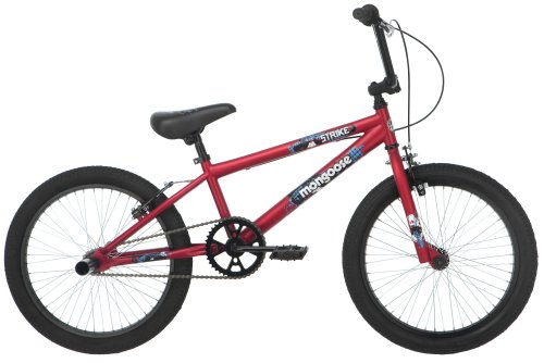 Mongoose Boy's Strike 20-Inch BMX Bicycle, Matte Red