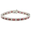 14K White Gold Ruby and Diamond Bracelet
