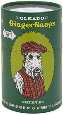 Polka Dog Bakery Twist Me Holiday Canister Dog Treat, 12-Ounce, Ginger Snaps