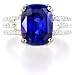 Diamond & Blue Sapphire 18k White Gold Right Hand Ring