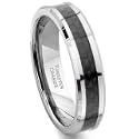 Tungsten Carbide 6MM Carbon Fiber Inlay Wedding Band Ring Size 5-12.5 for $79.99 [2,910% up]