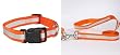 16 INCH - ORANGE - Reflective Stripe Safety Dog COLLAR & LEAD SET