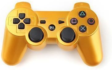 FULY Wireless Bluetooth Double Vibration Remote PS3 Controller for PS3 (Gold)