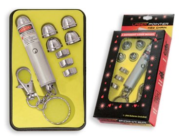 5-caps Laser Pointer Key Chain Keychain