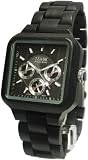 Tense Dark Solid Wood Square Multi-Eye Hypoallergenic Watch B7305D
