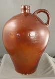 Antique German Large Brown Kitchenware Earthenware Hand-Thrown Jug Wine