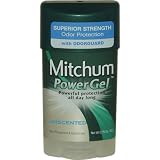 Mitchum Anti-Perspirant & Deodorant, Power Gel, Unscented, 2.25 oz (63 g) (Pack of 6)