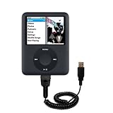 Coiled Power Hot Sync and Charge USB Data Cable w/ Tip Exchange for the Apple Nano Video Gen 3 - Gomadic Brand