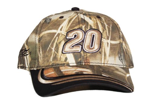 Joe Gibbs Racing #20 Tony Stewart Nascar Hat - #20 All Camo / Black Bill Tip